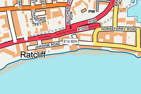 E14 8DH map - OS OpenMap – Local (Ordnance Survey)