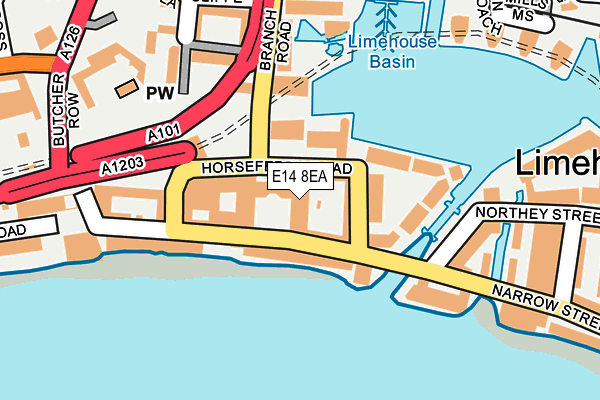 E14 8EA map - OS OpenMap – Local (Ordnance Survey)