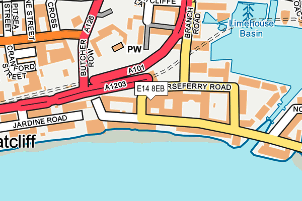 E14 8EB map - OS OpenMap – Local (Ordnance Survey)