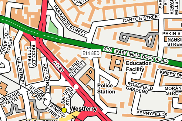 E14 8ED map - OS OpenMap – Local (Ordnance Survey)