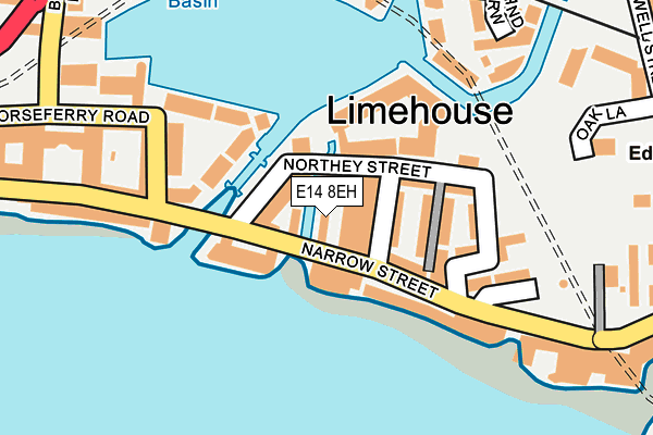 E14 8EH map - OS OpenMap – Local (Ordnance Survey)