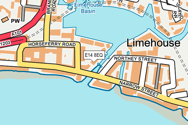 E14 8EQ map - OS OpenMap – Local (Ordnance Survey)