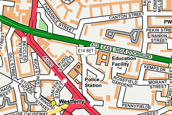 E14 8ET map - OS OpenMap – Local (Ordnance Survey)