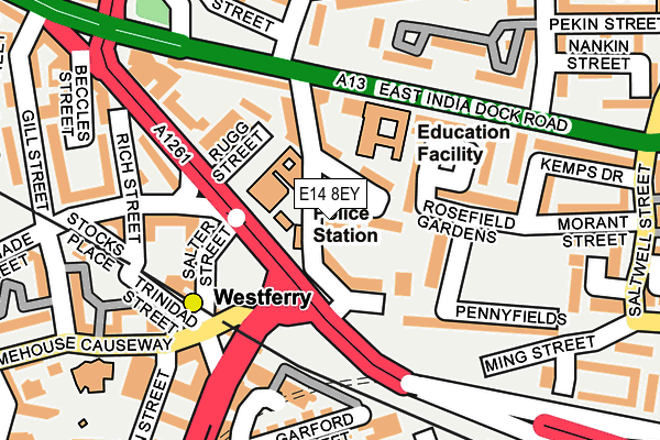 E14 8EY map - OS OpenMap – Local (Ordnance Survey)