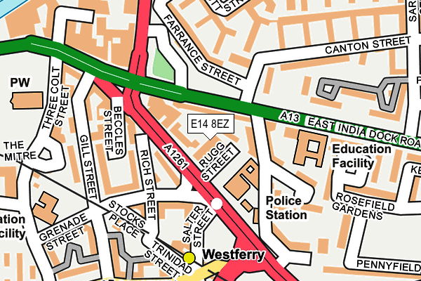 E14 8EZ map - OS OpenMap – Local (Ordnance Survey)