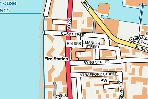 E14 8GB map - OS OpenMap – Local (Ordnance Survey)