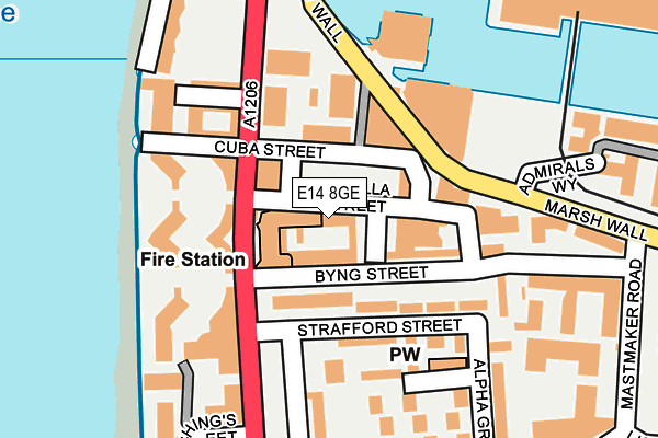 E14 8GE map - OS OpenMap – Local (Ordnance Survey)