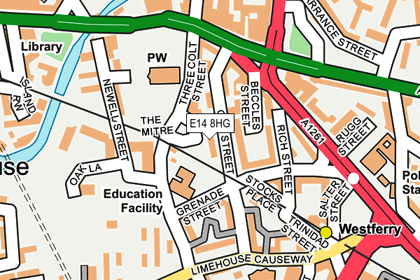 E14 8HG map - OS OpenMap – Local (Ordnance Survey)