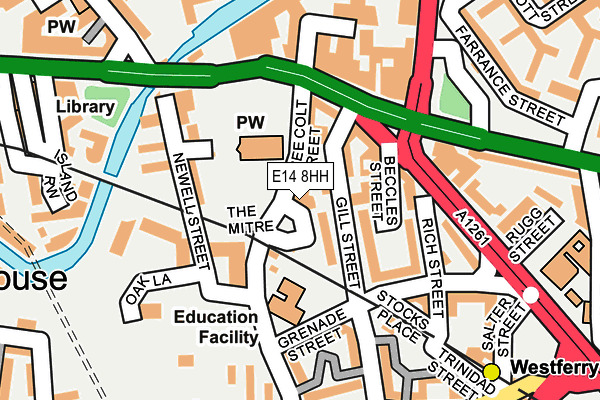 E14 8HH map - OS OpenMap – Local (Ordnance Survey)