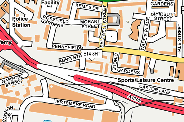 E14 8HT map - OS OpenMap – Local (Ordnance Survey)