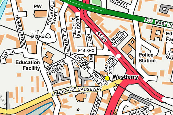 E14 8HX map - OS OpenMap – Local (Ordnance Survey)