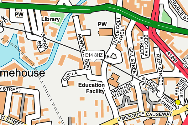 E14 8HZ map - OS OpenMap – Local (Ordnance Survey)