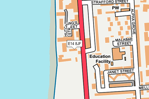 E14 8JF map - OS OpenMap – Local (Ordnance Survey)