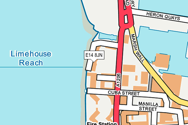 E14 8JN map - OS OpenMap – Local (Ordnance Survey)