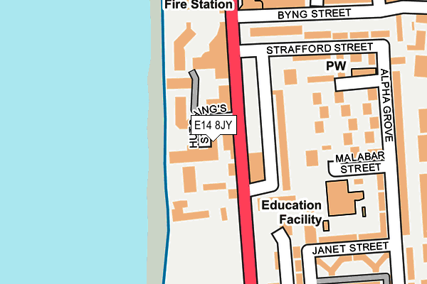 E14 8JY map - OS OpenMap – Local (Ordnance Survey)