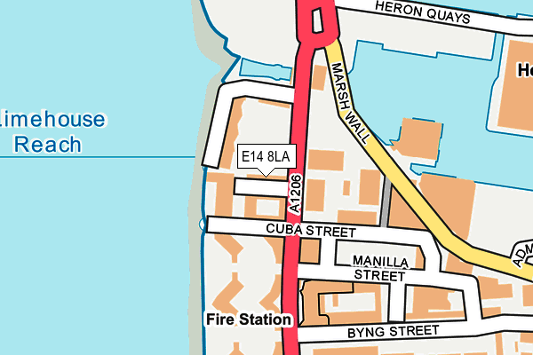 E14 8LA map - OS OpenMap – Local (Ordnance Survey)
