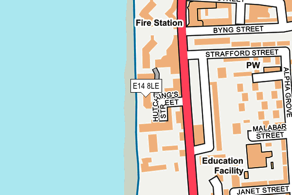 E14 8LE map - OS OpenMap – Local (Ordnance Survey)