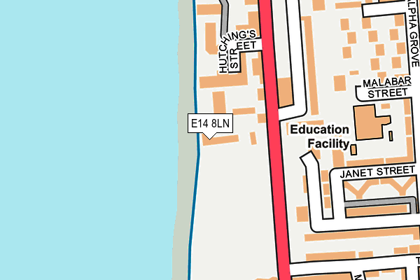 E14 8LN map - OS OpenMap – Local (Ordnance Survey)