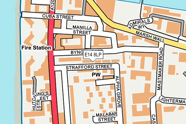 E14 8LP map - OS OpenMap – Local (Ordnance Survey)