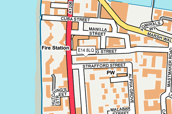 E14 8LQ map - OS OpenMap – Local (Ordnance Survey)