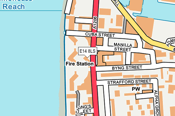 E14 8LS map - OS OpenMap – Local (Ordnance Survey)