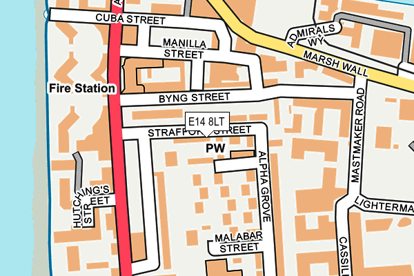 E14 8LT map - OS OpenMap – Local (Ordnance Survey)