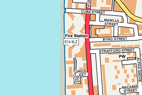 E14 8LZ map - OS OpenMap – Local (Ordnance Survey)