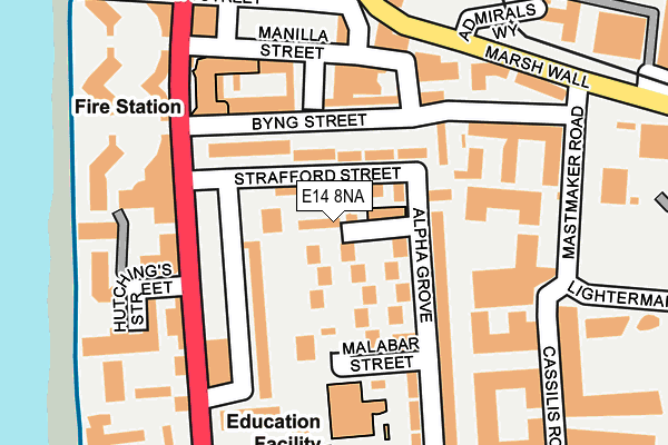 E14 8NA map - OS OpenMap – Local (Ordnance Survey)