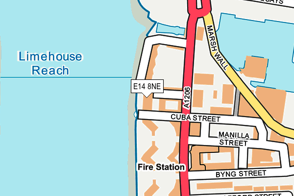 E14 8NE map - OS OpenMap – Local (Ordnance Survey)