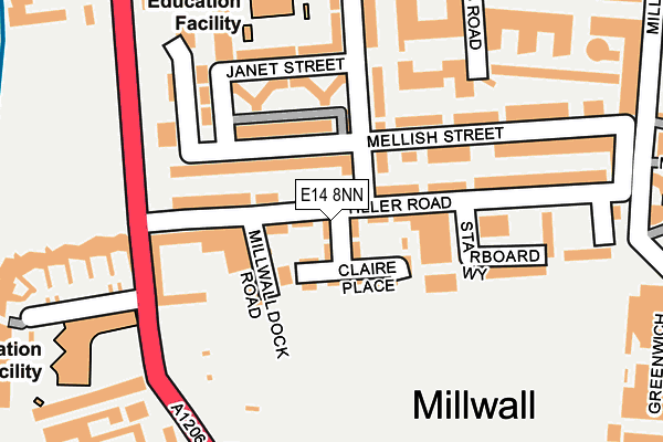 E14 8NN map - OS OpenMap – Local (Ordnance Survey)