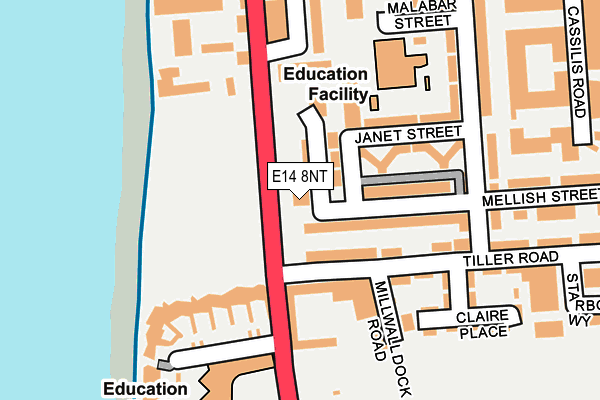 E14 8NT map - OS OpenMap – Local (Ordnance Survey)