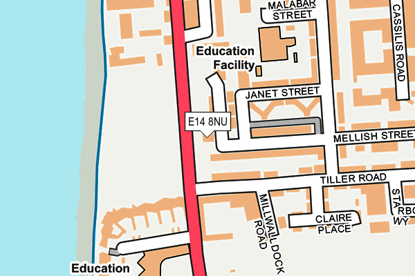 E14 8NU map - OS OpenMap – Local (Ordnance Survey)