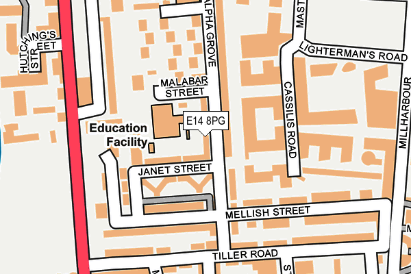 E14 8PG map - OS OpenMap – Local (Ordnance Survey)