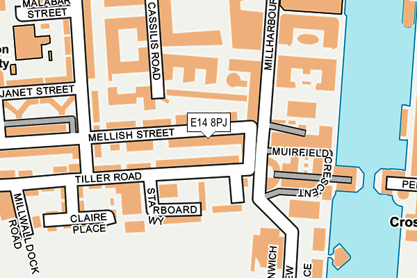 E14 8PJ map - OS OpenMap – Local (Ordnance Survey)
