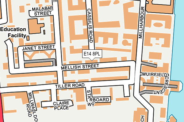 E14 8PL map - OS OpenMap – Local (Ordnance Survey)