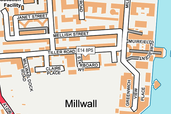 E14 8PS map - OS OpenMap – Local (Ordnance Survey)