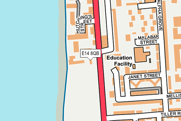 E14 8QB map - OS OpenMap – Local (Ordnance Survey)