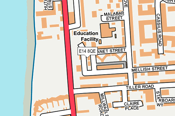 E14 8QE map - OS OpenMap – Local (Ordnance Survey)