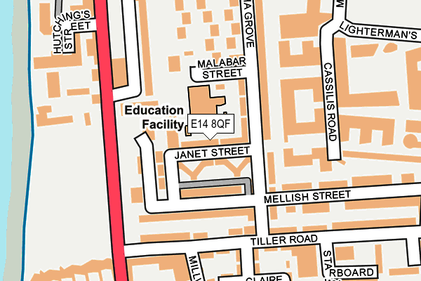 E14 8QF map - OS OpenMap – Local (Ordnance Survey)