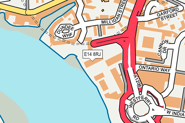 E14 8RJ map - OS OpenMap – Local (Ordnance Survey)