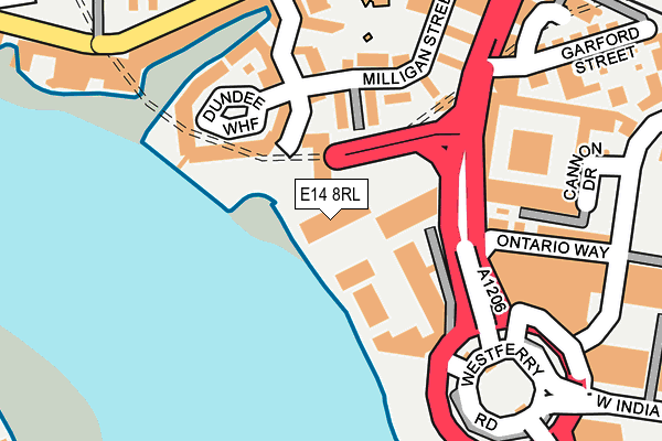 E14 8RL map - OS OpenMap – Local (Ordnance Survey)