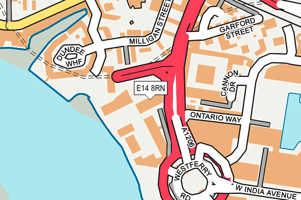 E14 8RN map - OS OpenMap – Local (Ordnance Survey)