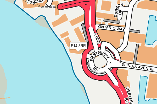 E14 8RR map - OS OpenMap – Local (Ordnance Survey)