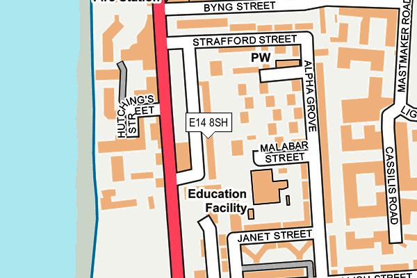 E14 8SH map - OS OpenMap – Local (Ordnance Survey)