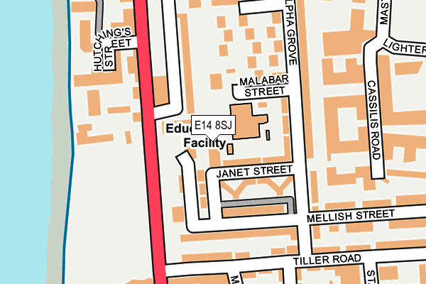 E14 8SJ map - OS OpenMap – Local (Ordnance Survey)