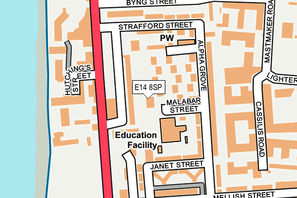 E14 8SP map - OS OpenMap – Local (Ordnance Survey)