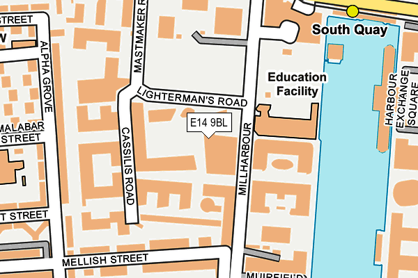 E14 9BL map - OS OpenMap – Local (Ordnance Survey)