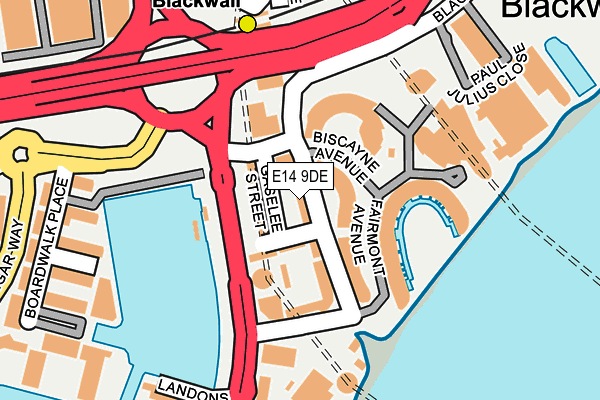 E14 9DE map - OS OpenMap – Local (Ordnance Survey)