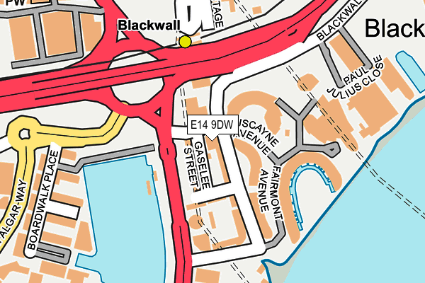 E14 9DW map - OS OpenMap – Local (Ordnance Survey)