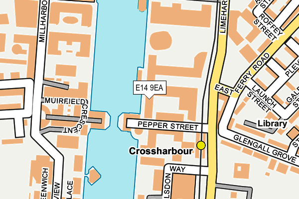 E14 9EA map - OS OpenMap – Local (Ordnance Survey)
